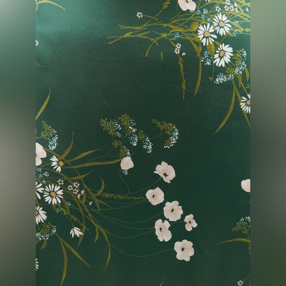 NEW Reformation Frankie Silk  Dress in Buena Green Floral | size 2 - Picture 14 of 14